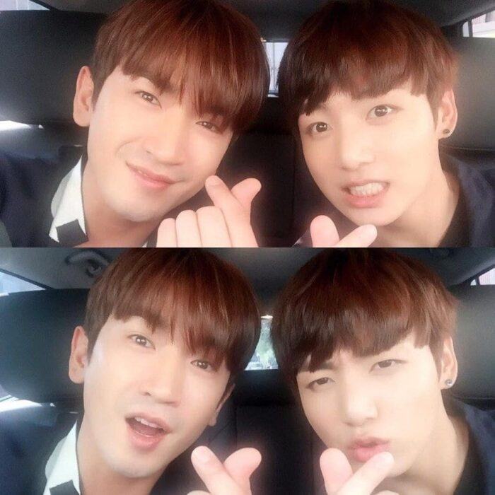 Lee Minwoo (Shinhwa)xJungkook (BTS) met again after a year and boasted about their flower boys bromance