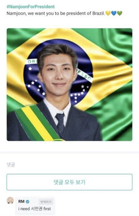 RM (BTS) president of Brazil2