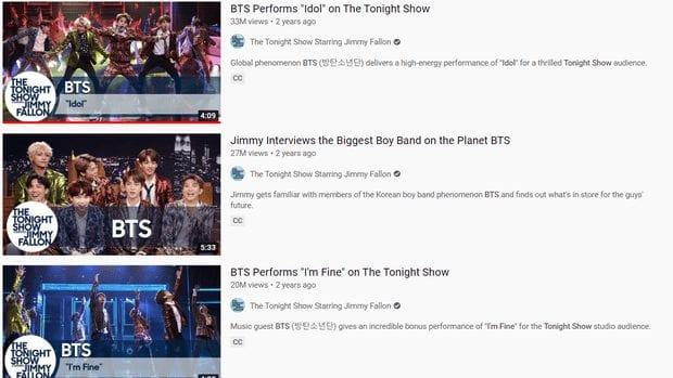 A series of videos with more than 100 million views of BTS has been removed from Youtube
