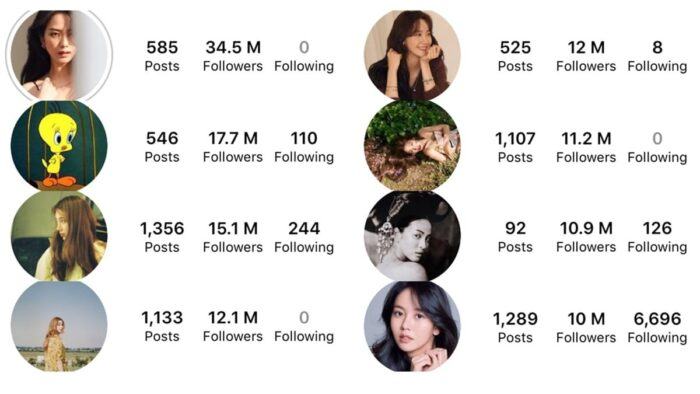 Korean actresses have Instagram with more than 10 million followers