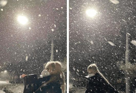Many idols take photos under the snow3
