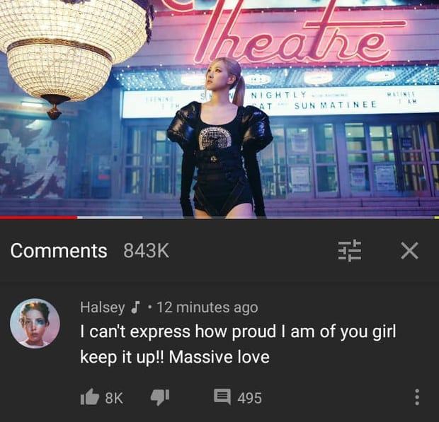 Halsey left praise for Rosé's solo MV, but one detail makes fans confused!