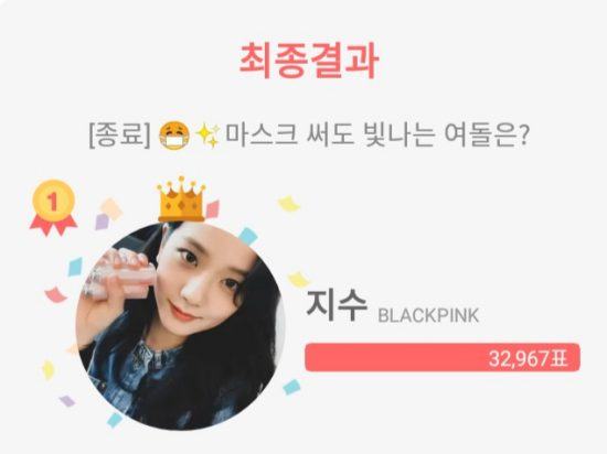 BLACKPINK Jisoo was chosen as the No.1 female idol who looks beautiful with a mask on