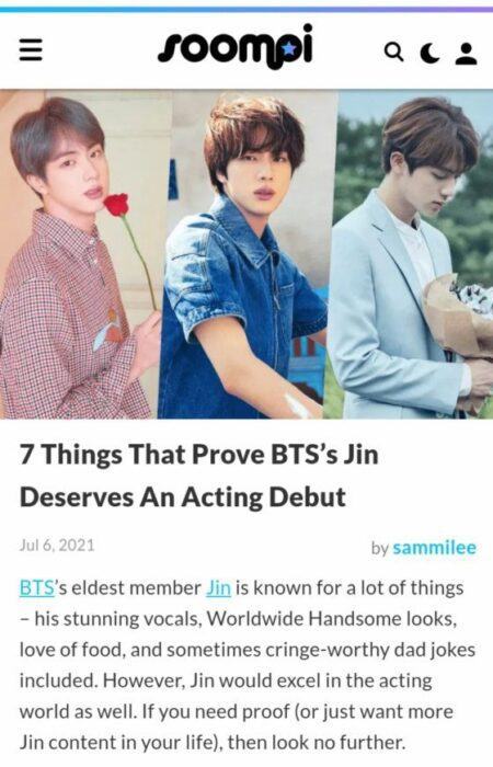 7 reasons to prove why we can expect a lot from Actor Kim Seokjin - BTS' Jin