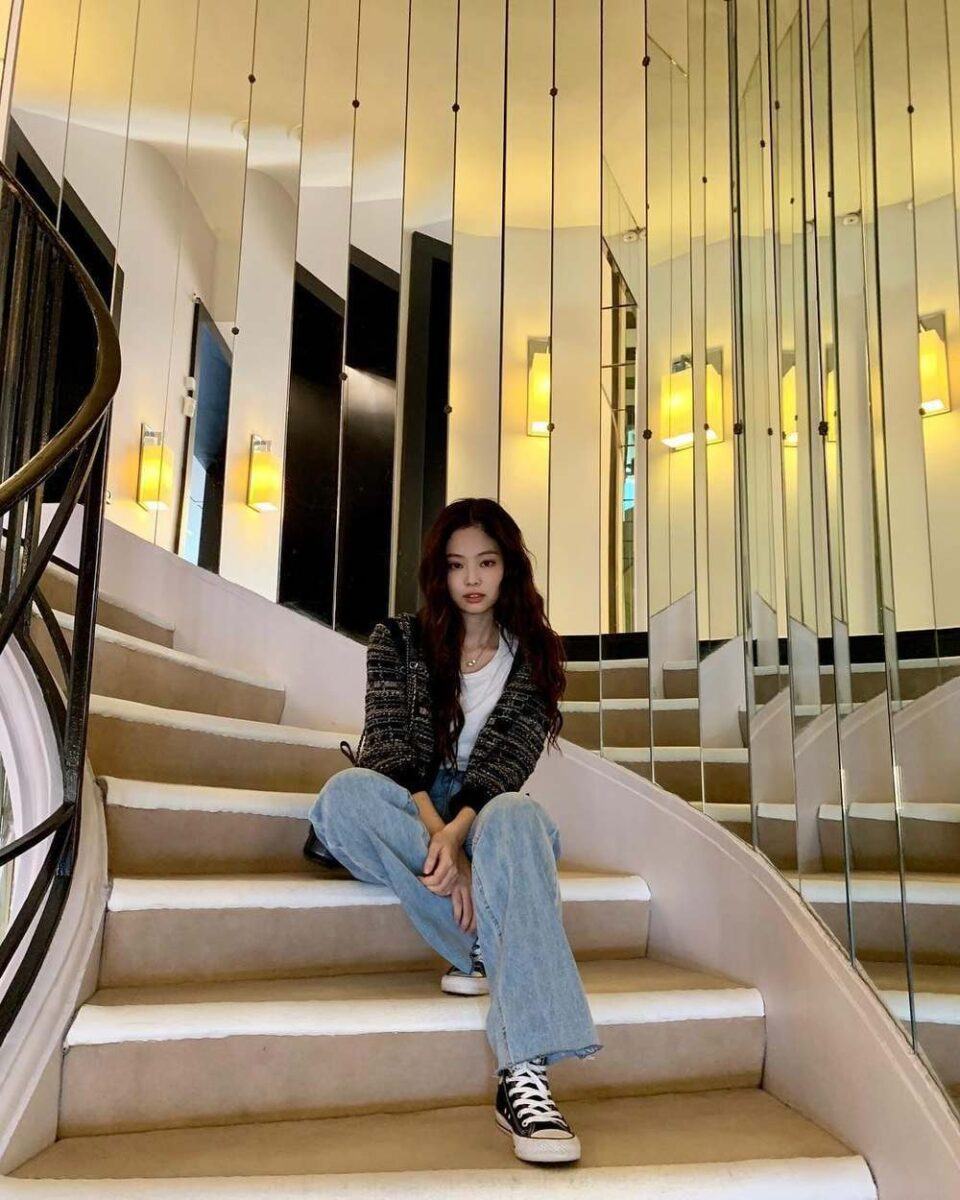 The stairs in her house are Jennie's favorite angle to take photos  
