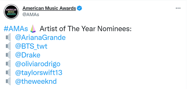 AMAs 2021