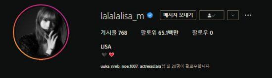 BLACKPINK Lisa reached a new milestone with 65 million Instagram followers