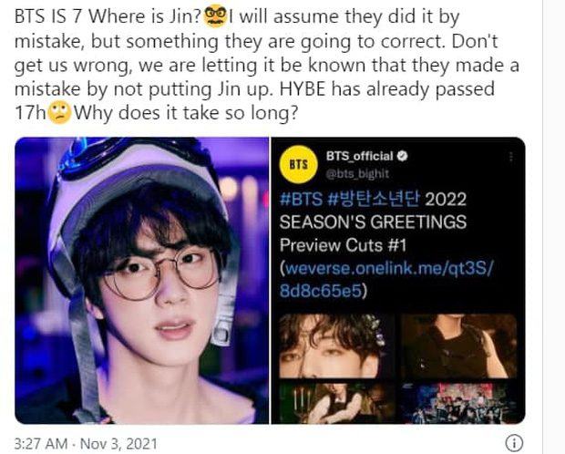 A tweet from an ARMY