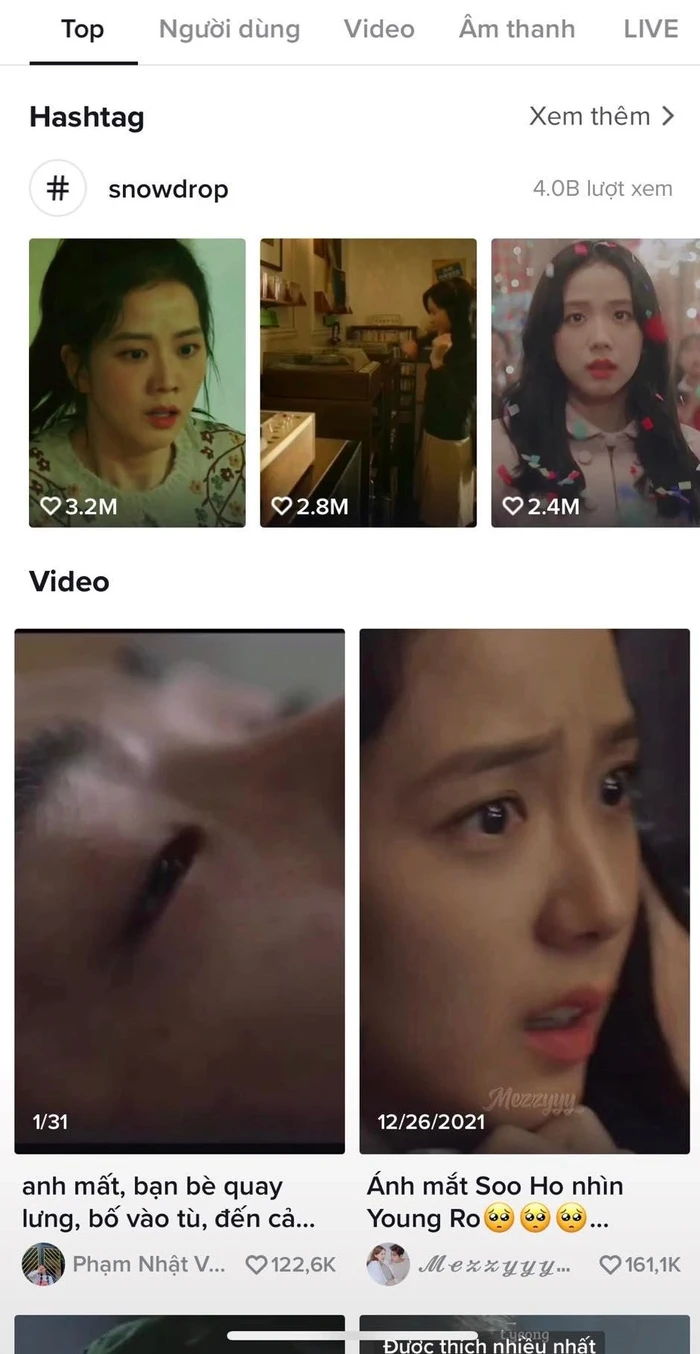 “Snowdrop” exceeded 4 billion views on Tiktok.