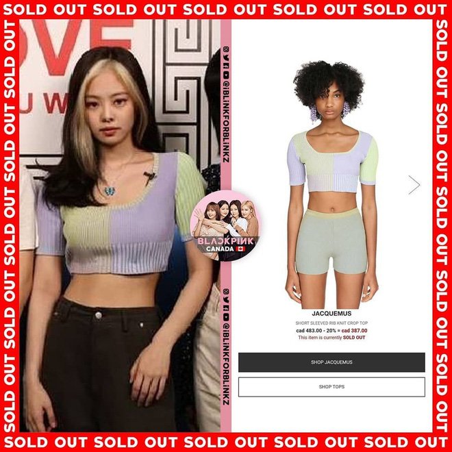 jennie blackpink outfits sold out