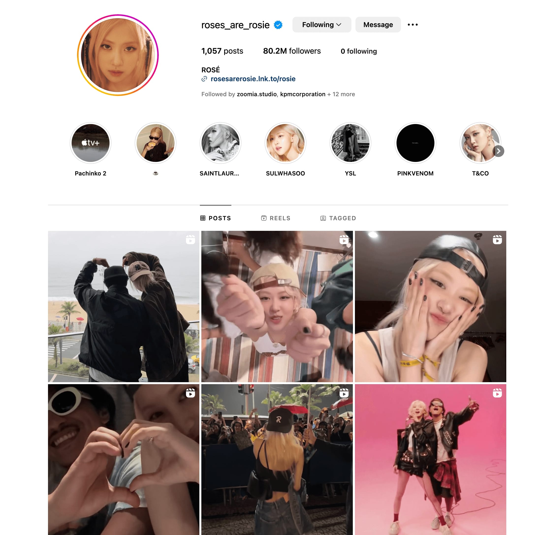 Rosé also shares the same habit. 