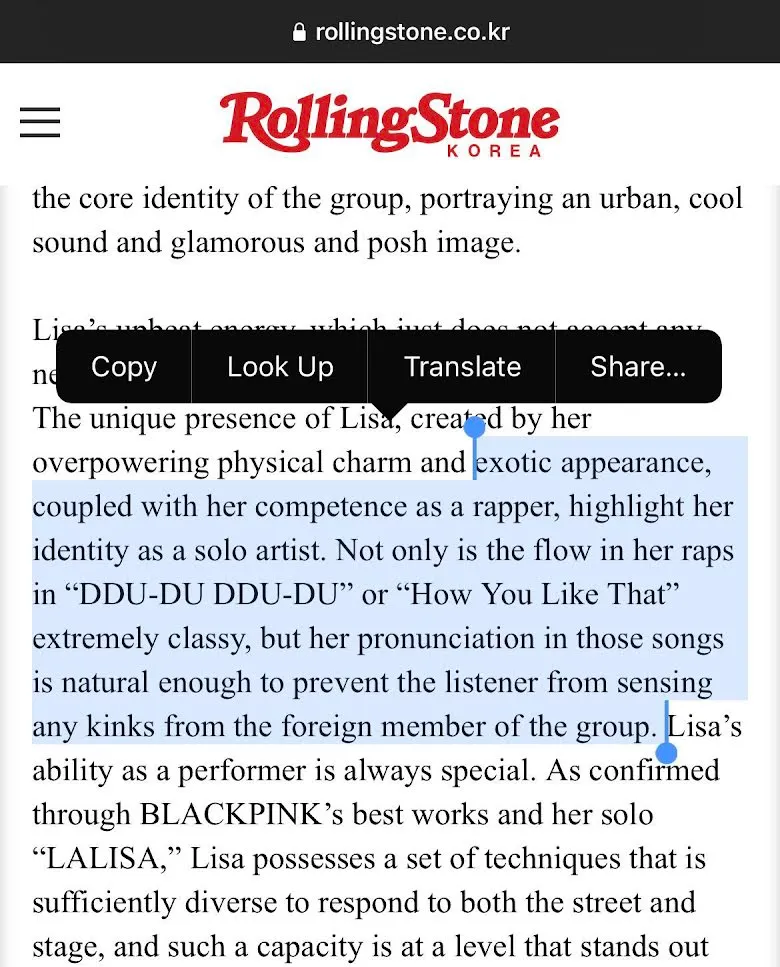 blackpink rollingstone