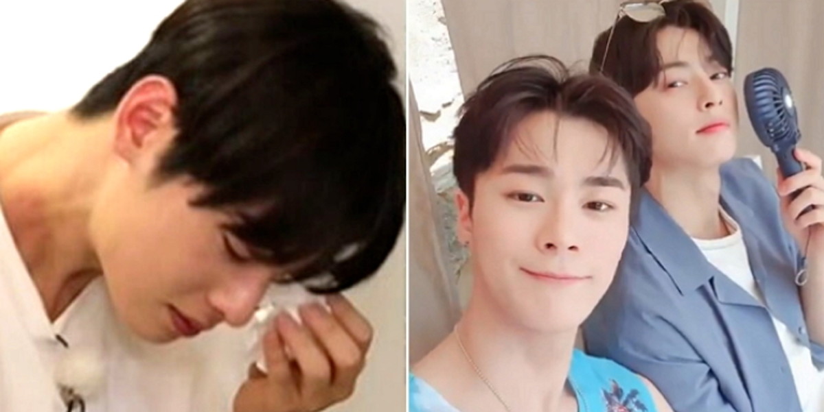 astro Cha Eun Woo moonbin cried