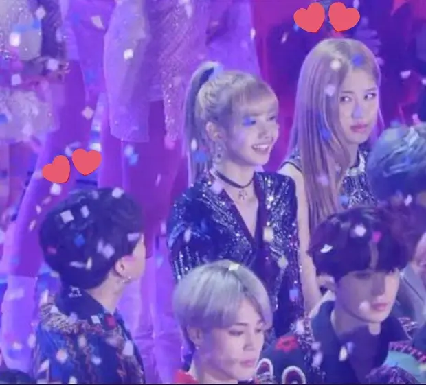 A moment of Jungkook and Rosé meeting onstage was caught on camera 