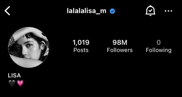 lisa blackpink ig account 