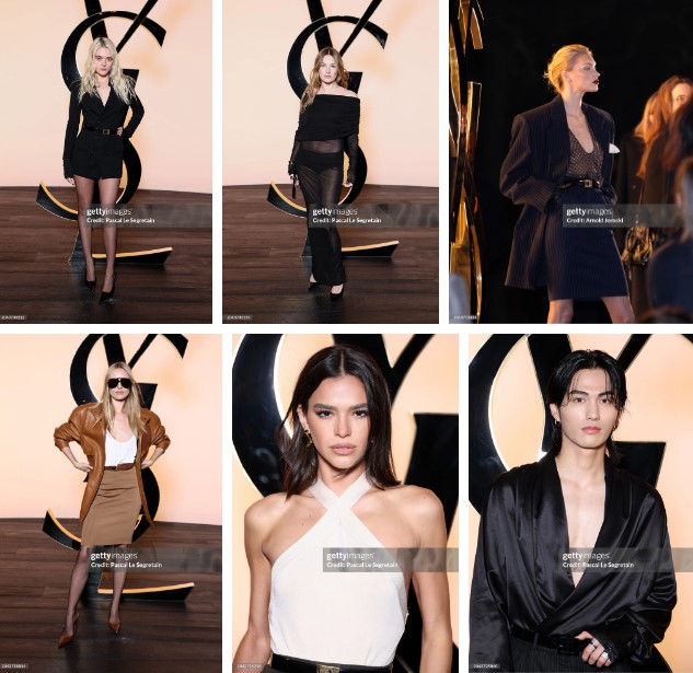Charlotte Lawrence, Camille Charriere, Maya Stepper, Elsa Hosk, Bruna Marquezine, Shuzo Ohira... all dazzled in Saint Laurent's high-class outfits.