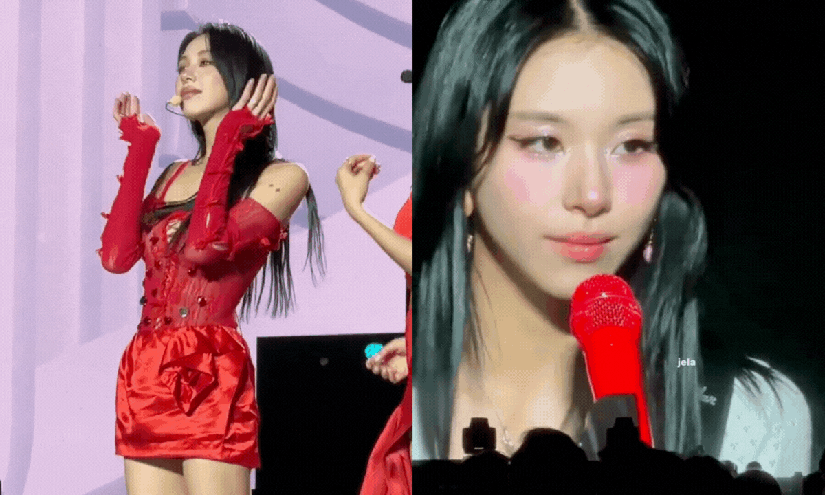 Through hastily recorded fancams from every angle by fans, Chaeyoung continues to mesmerize audiences with her "visual glow-up", flaunting her captivating figure in a red lace bodysuit.
