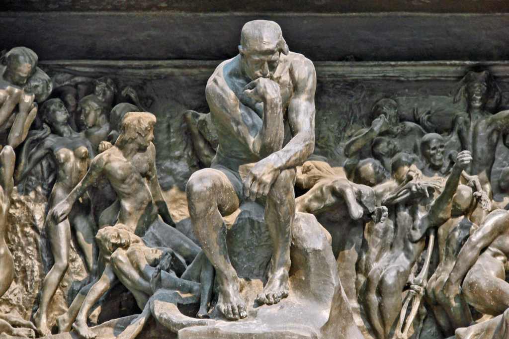 Detail of Auguste Rodin’s Gates of Hell in Paris.