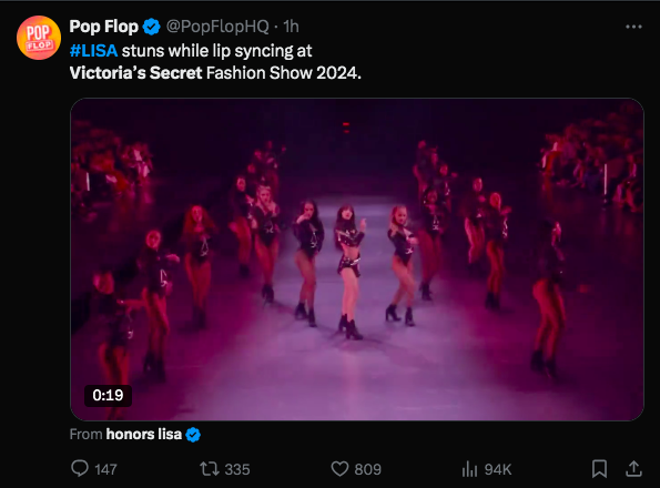 lisa blackpink victoria secret fashion show 