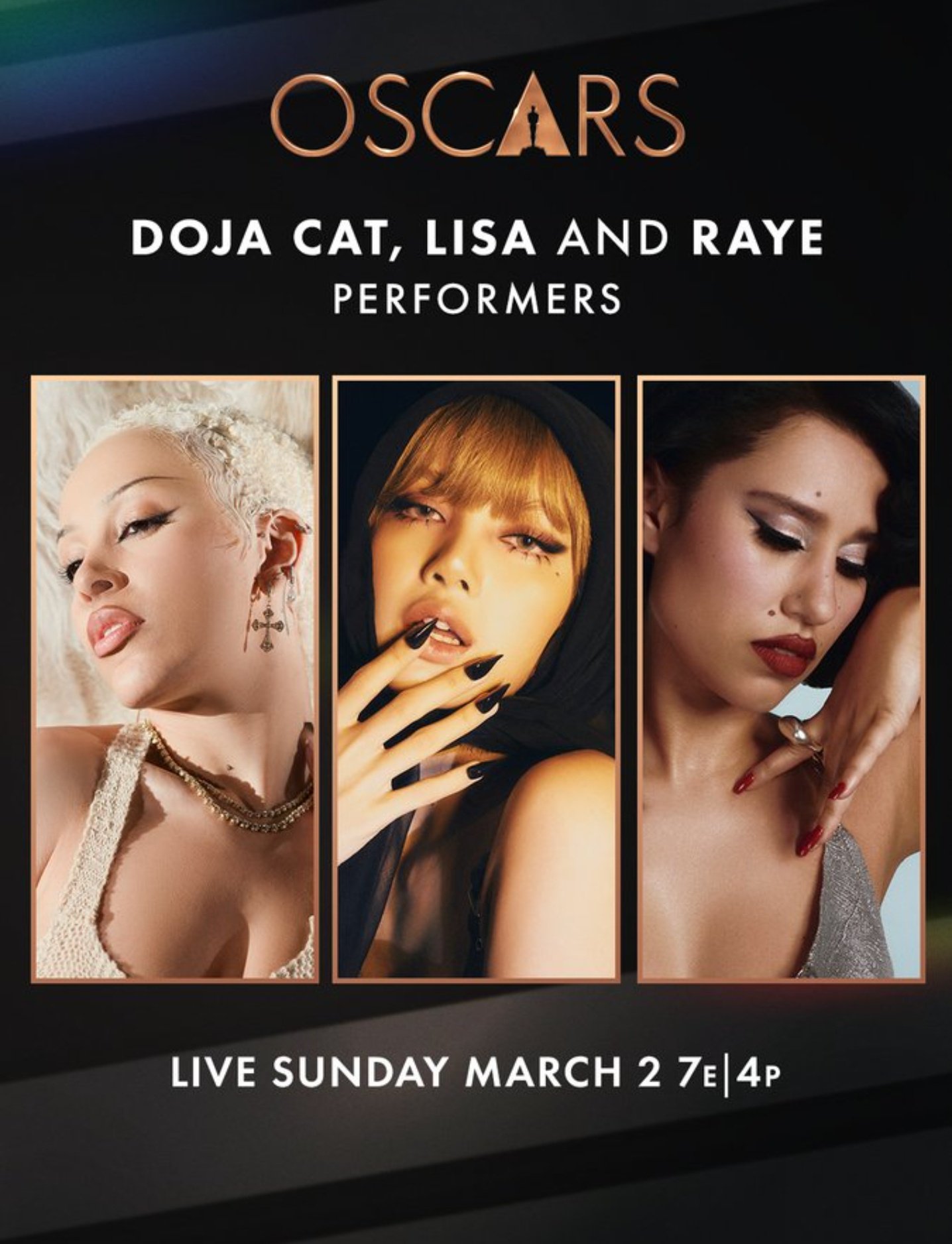 blackpinl lisa performing at the 97th Oscars