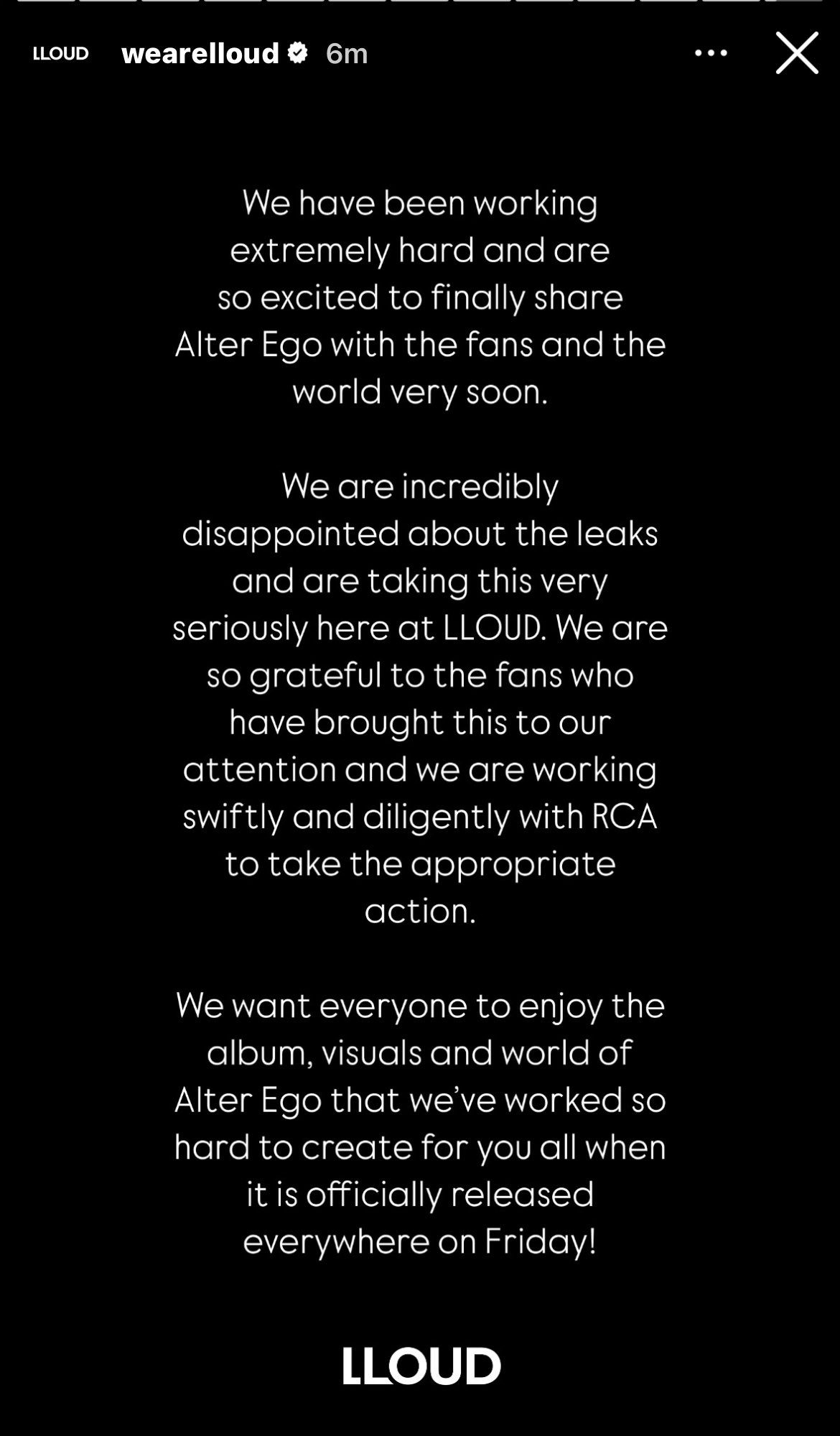 Lisa sadness and disappointment over her album being leaked