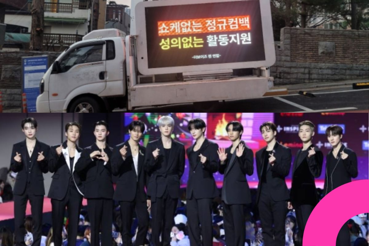 THE BOYZ Fans Truck Protest ONE HUNDRED Headquarters
