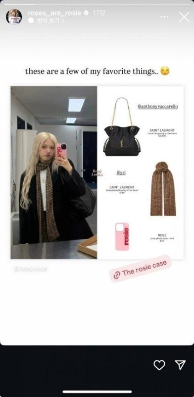 rose instagram story 