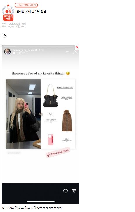rose instagram story 
