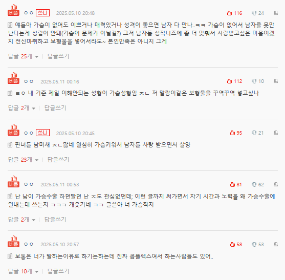 breast augmentation self-satisfaction debate Koreabreasts-surgery-comments-korean-forum.