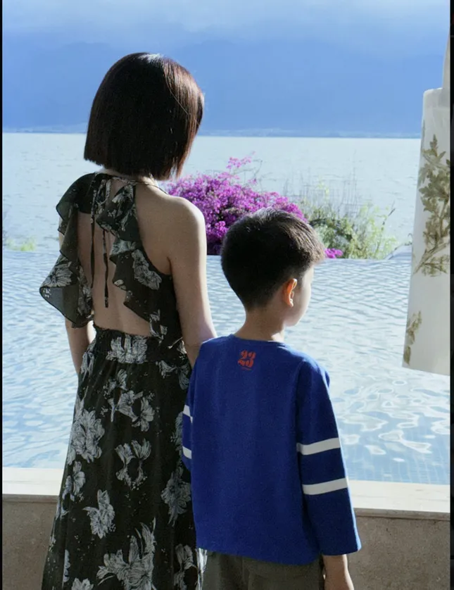 michelle chen after divorcemother-son-ocean-floral' 'dress.