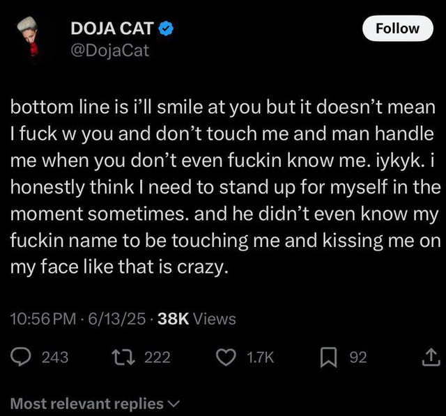 doja cat fan shirt controversytweet-DojaCat-consent-socialMedia.