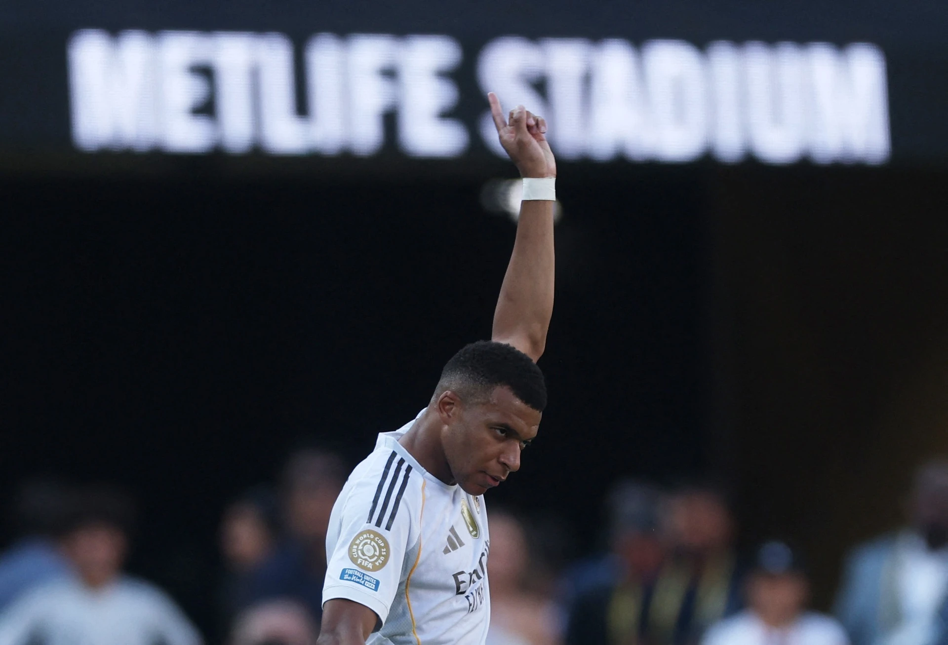 Mbappe PSG legacySoccer-Stadium-Celebration-Athlete-FingerUp
