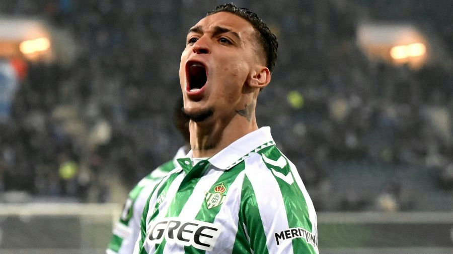 Antony Real Betis transfersoccer' 'player' 'celebrating' 'goal' 'jersey.