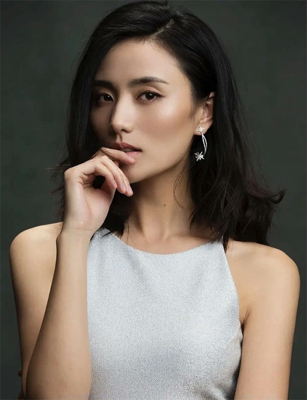 Li Yapeng financial troubleswoman' 'portrait' 'earrings' 'silver' 'dress.