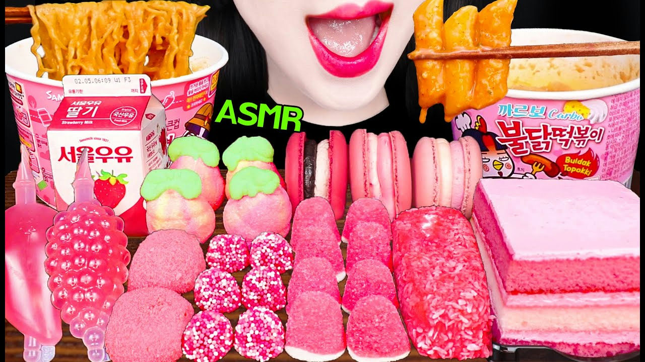 Mukbang YouTuber revenue reality check' '' '' '' '' 'food' 'pink' 'noodles.