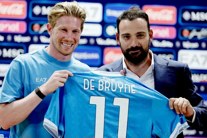 Kevin De Bruyne Napoli debut' 'ootball' '' 'ersey' '' 'e' 'ruyne' '' 'igning.