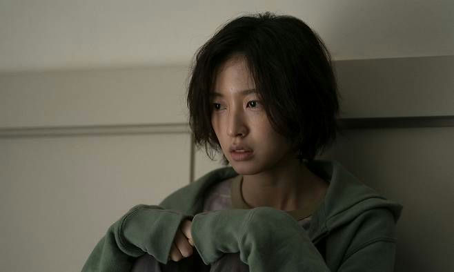 S Line Korean dramawoman' 'anxious' 'indoors' 'hoodie.