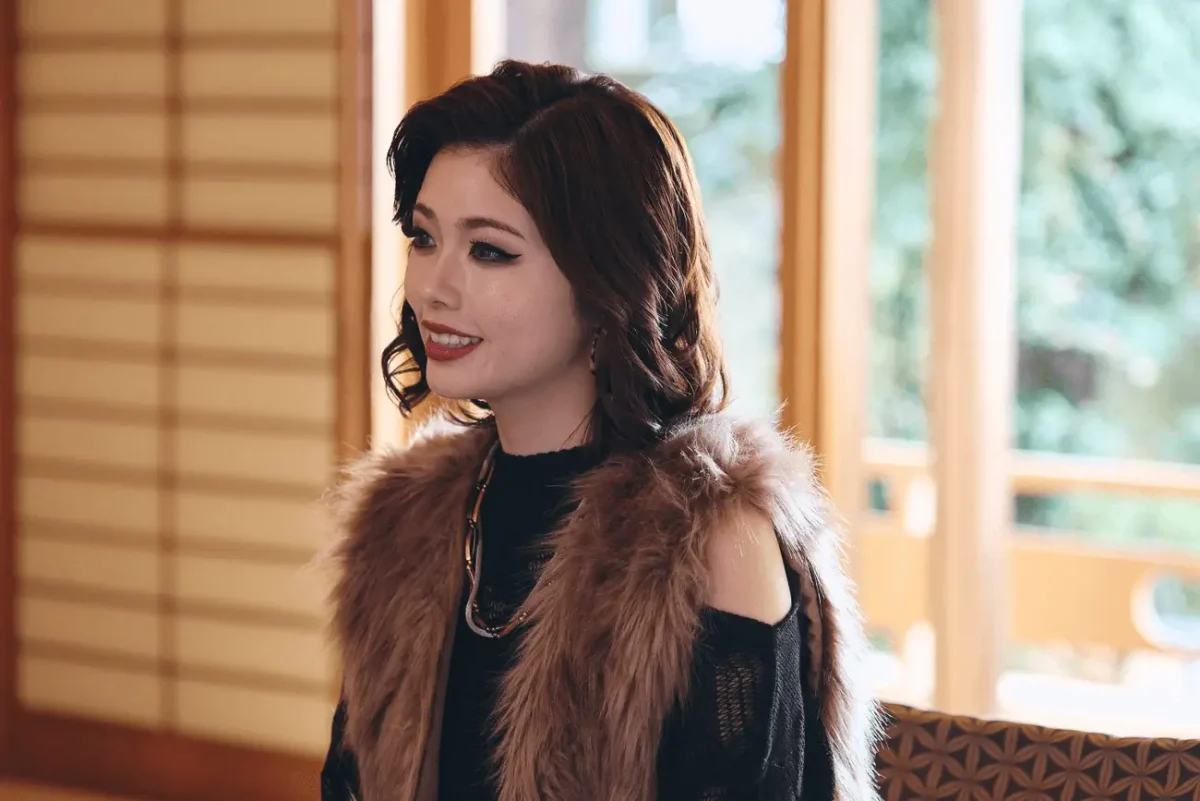 Japanese remake of Marry My Husbandwoman' 'fur' 'smiling' 'portrait.