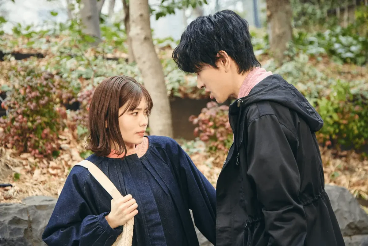 Japanese remake of Marry My Husbandcouple' 'outdoors' 'conversation' 'serious.