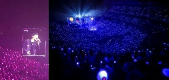 Jin solo concert Dallasconcert' 'audience' 'singer' 'stage.