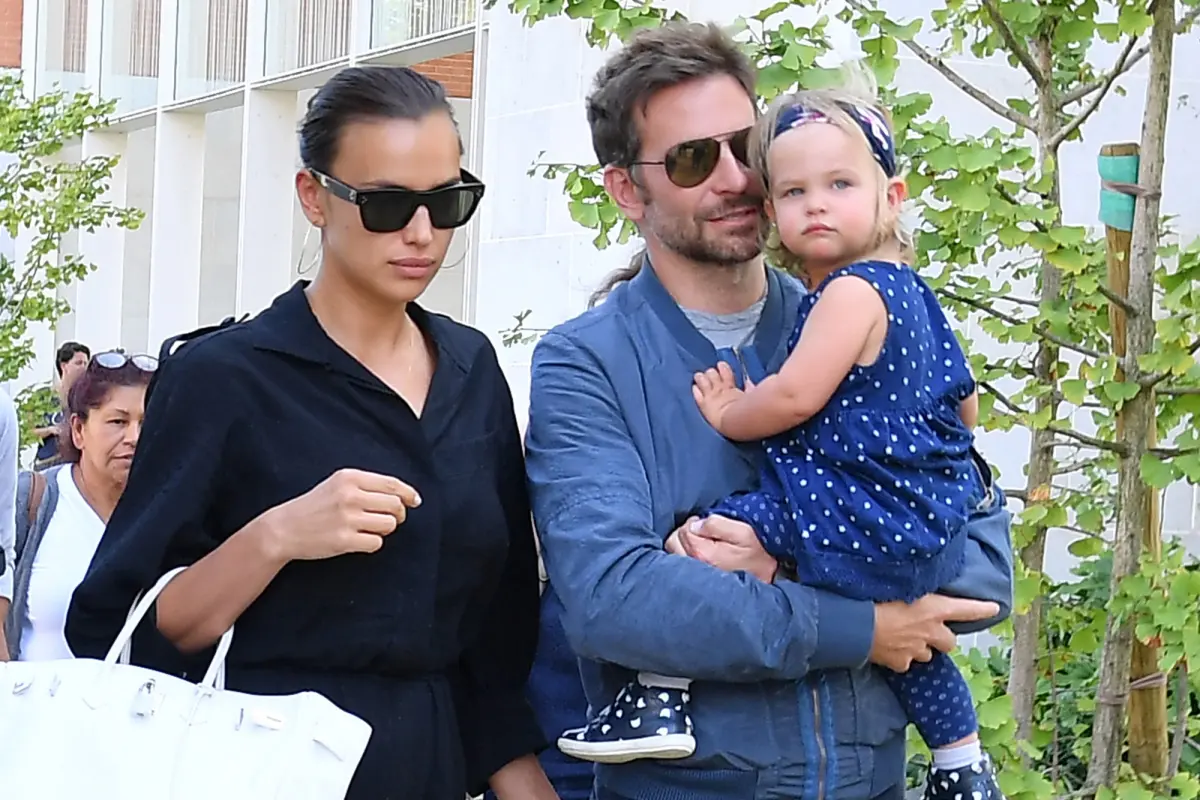 Irina Shayk and Bradley Cooper are pictured with their daughter, Lea.