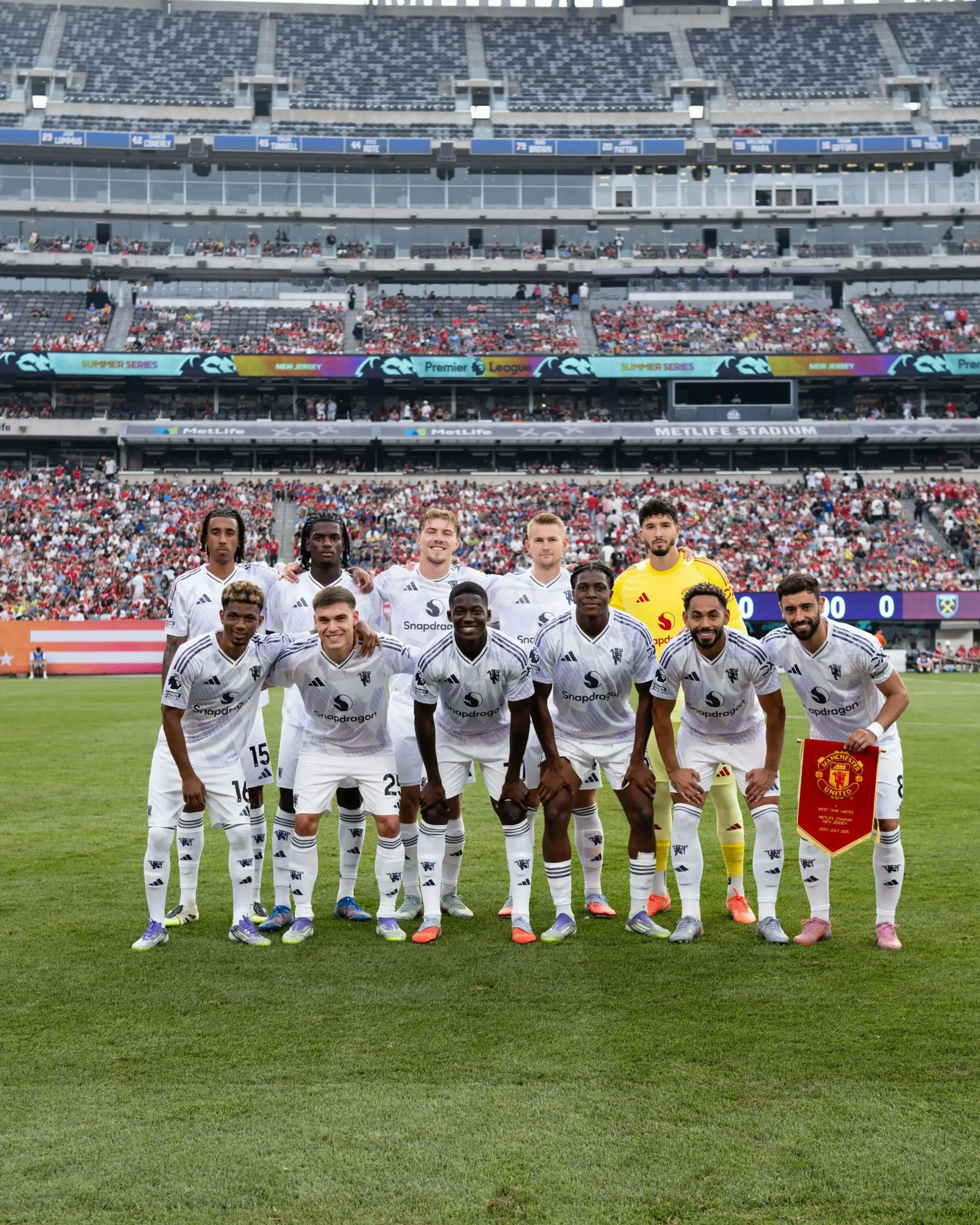 Manchester United vs West Ham Amorimsoccer' 'eam' 'stadium' 'uniform' 'banner.