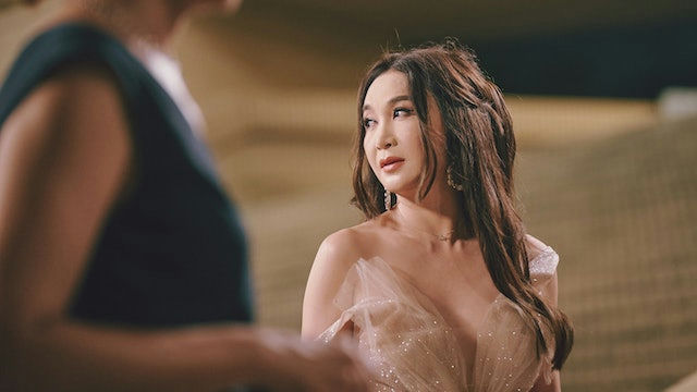 Irene Wan Category III filmswoman' 'gown' 'conversation' 'elegance.