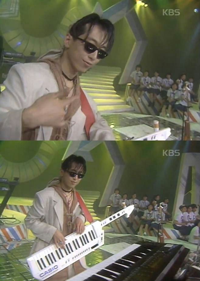 E.O.S Kang Rin deathpeople' 'music' 'sunglasses' 'keytar' 'stage.