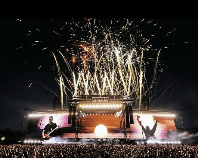 Oasis Wembley concert accidentpeople' 'concert' 'fireworks' 'music' 'crowd.