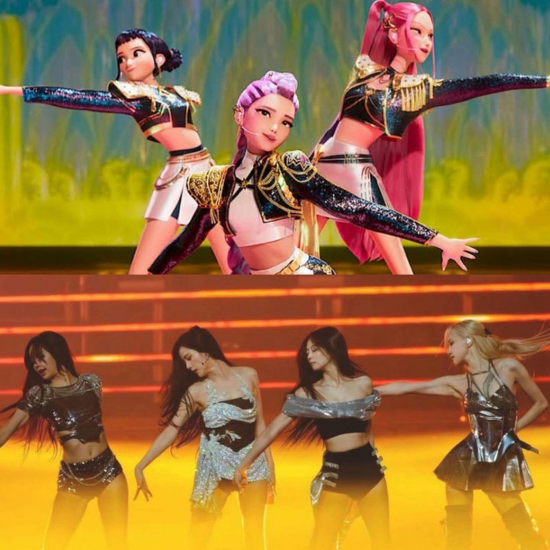 BLACKPINK K-Pop Demon Hunters controversypeople' 'female' 'stage' 'dancing' 'performance' 'crop' 'top.