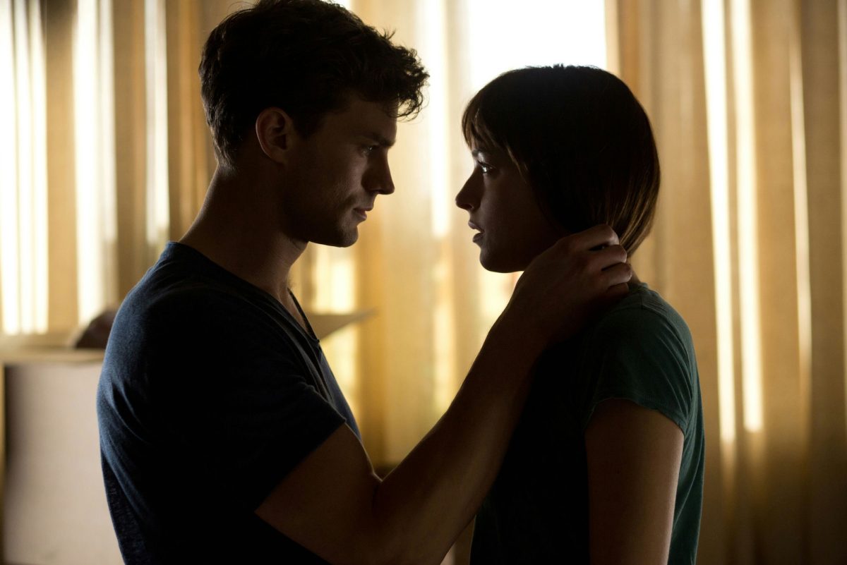 Fifty Shades of Grey review and cast updatepeople' 'intense' 'stare' 'romance' 'silhouette' 'face.