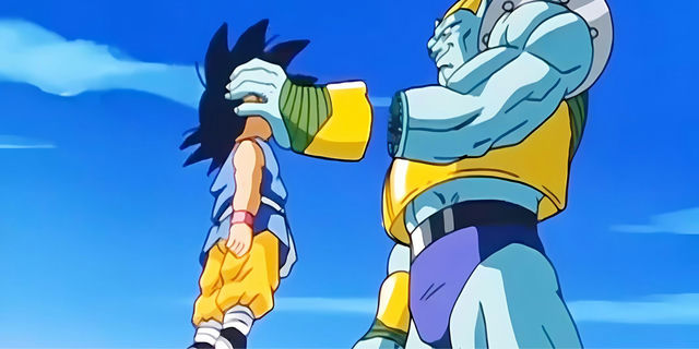 Dragon Ball GT characters in Dragon Ball Superpeople' 'dragonball' 'sky' 'blue' 'grabbing' 'face.
