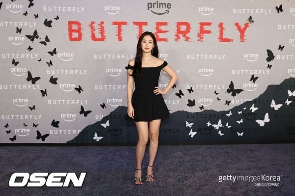 Kim Tae-hee Hollywood debutwoman' 'dress' 'sandals' 'backdrop' 'premiere.