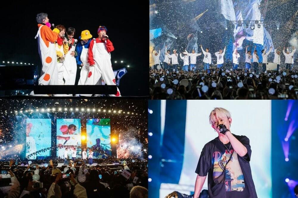 Tony Ahn H.O.T. reunionpeople' 'concert' 'fans' 'performing' 'confetti.